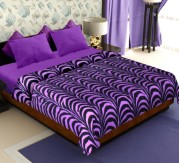  Story@Home Coral Soft Printed Polyester Double Blanket - Purple   at Amazon